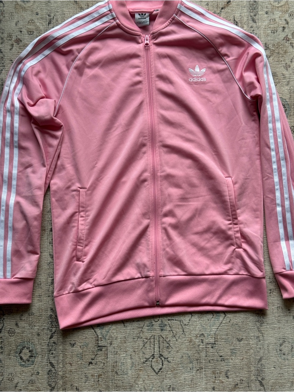 adidas Pink Trefoil Hoodie with Contrast Tag